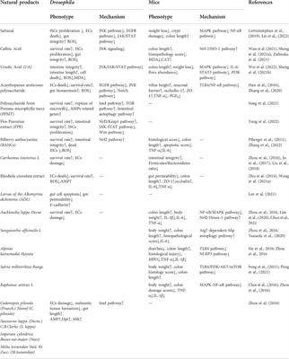 Using Drosophila melanogaster as a suitable platform for drug discovery from natural products in inflammatory bowel disease